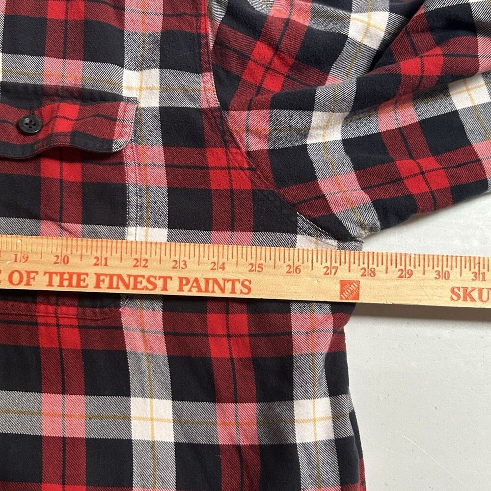 LL Bean Fleece Lined Flannel Shirt Jacket Mens XXL Tall Red Plaid Sherpa - Picture 4 of 6